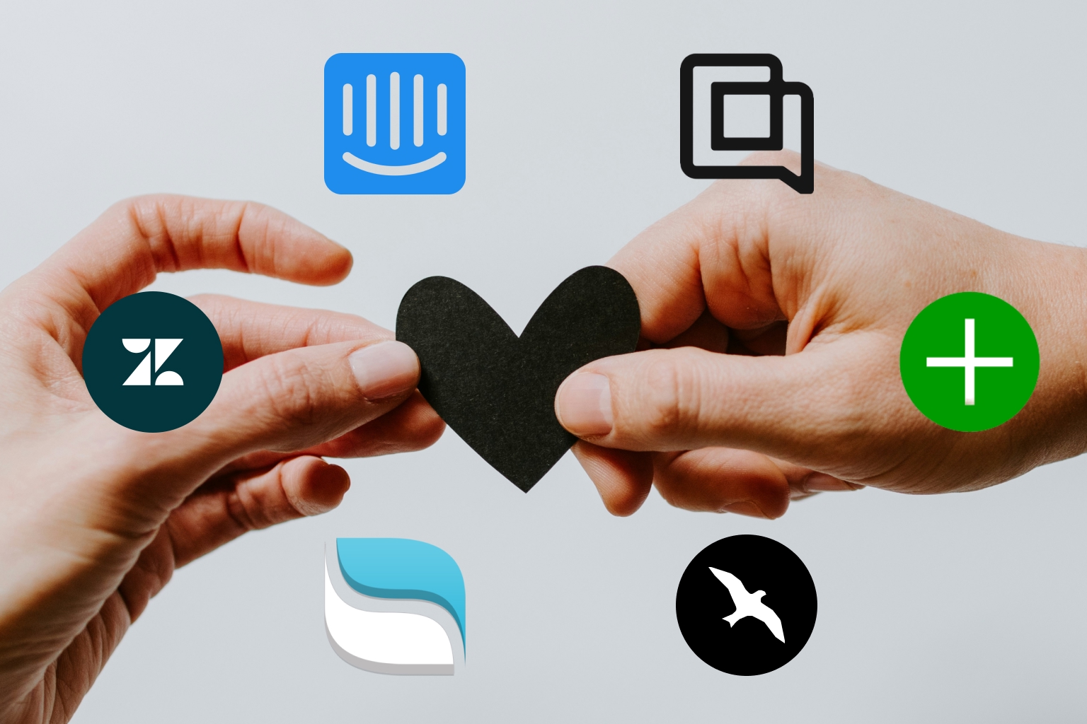 An inbox of customer tickets next to a two-way text conversation with a shopper.