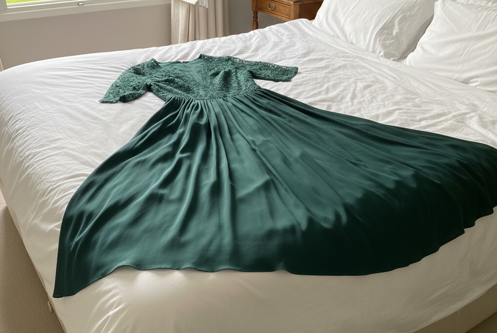 Dark green wrap dress