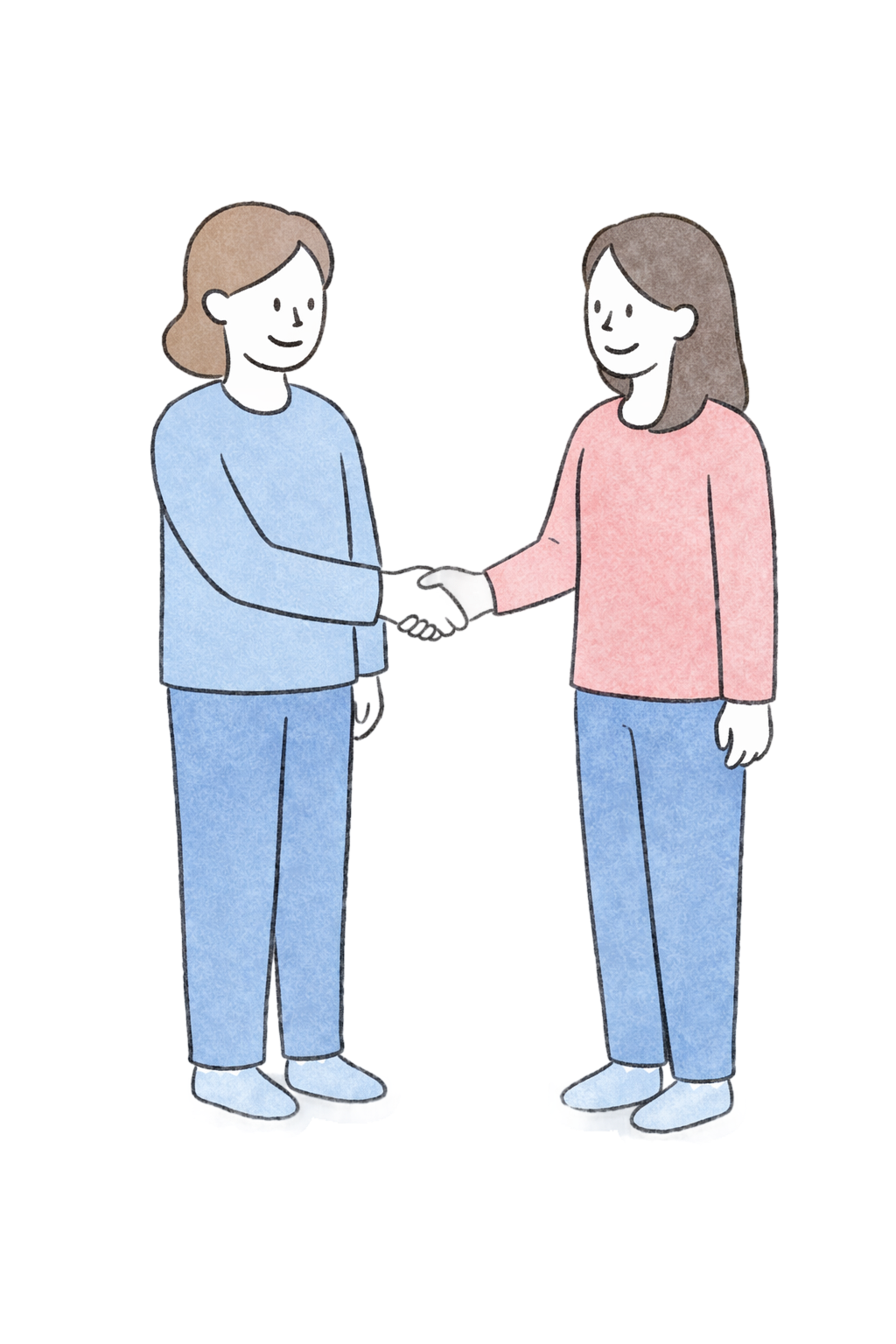 Two people shaking hands, representing building customer relationships
