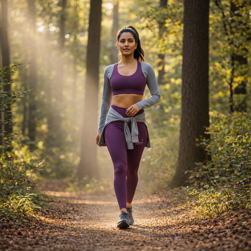 Woman wearing athletic leggings